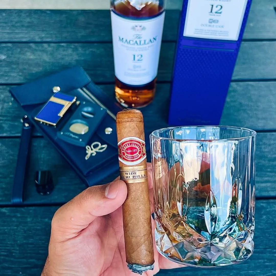 Blue Italian Leather Pooch, cigar case